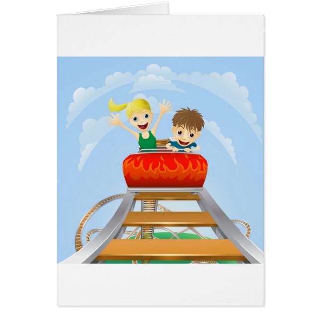 Cartão Passeio de excitação da montanha russa (Frente)