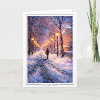Cartão Passeio de Inverno sob as Luzes das Ruas – Impress