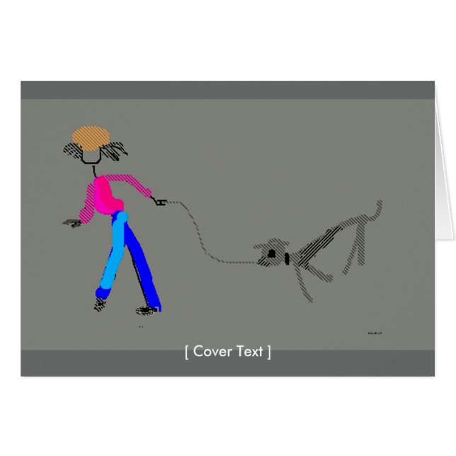 Cartão Passeio do cão (Frente Horizontal)