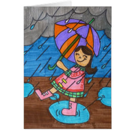 Cartão Passeio na chuva