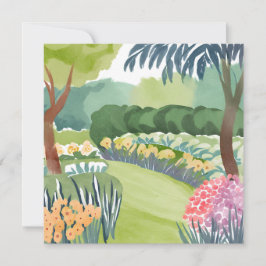 Cartão Passeio pelo Jardim de Flores | Aquarela Floral da