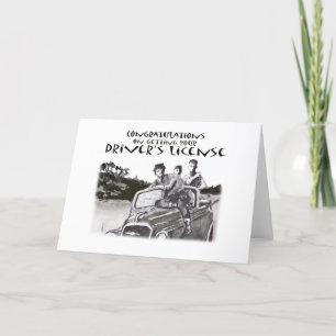 Cartão passing driving test, congratulations.