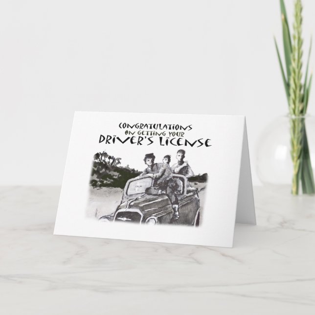 Cartão passing driving test, congratulations. (Frente)