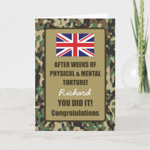 Cartão Passing Out Camouflage British Army Badge Congrats