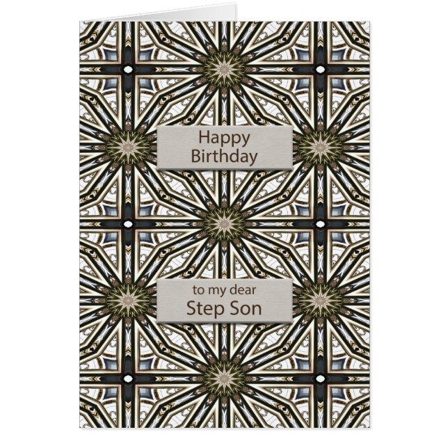 Cartão Passo Filho Abstrato Mandala Design (Frente)