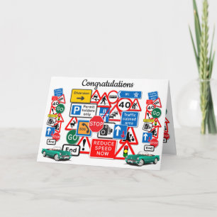 Cartão Passou no seu teste de direção ~ Parabéns!