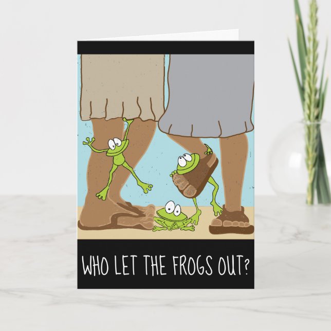 Cartão Passover Greeting Card "Who Let The Frogs Out?" (Frente)
