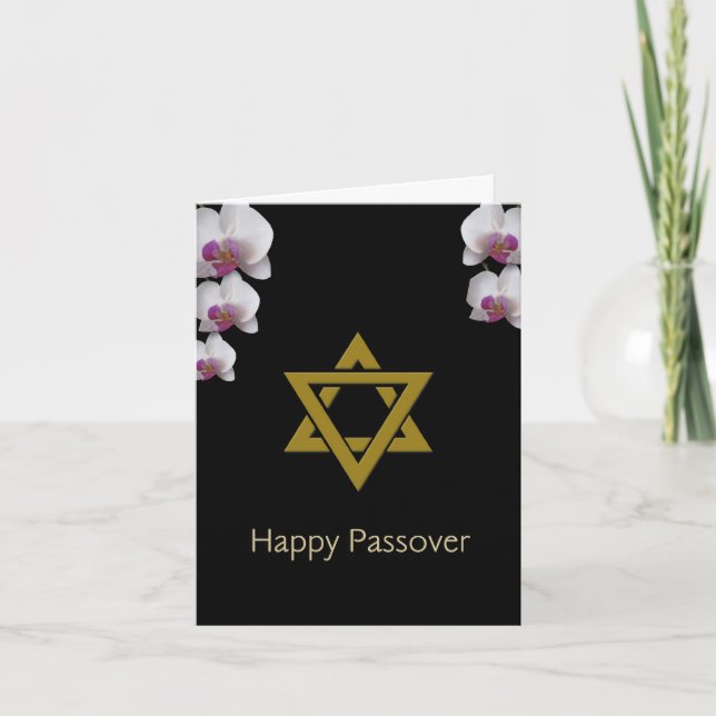 Cartão Passover Pink Orchids Card (Frente)