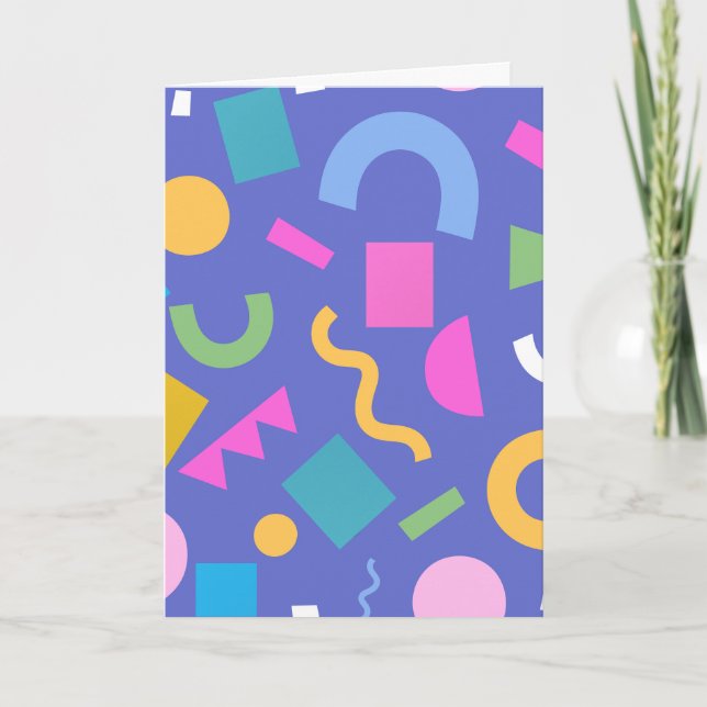 Cartão Pastel Abstract Shapes Pattern Design (Frente)