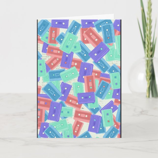 Cartão Pastel Cassette Tapes - Música estética dos anos 9 (Frente)
