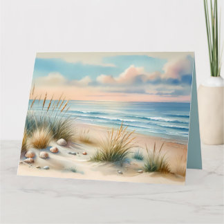 Cartão Pastel Coastal Dunes Watercolor