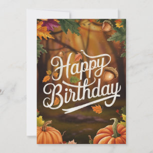 Cartão Pastel Dreamy Cozy outono Feliz Aniversário