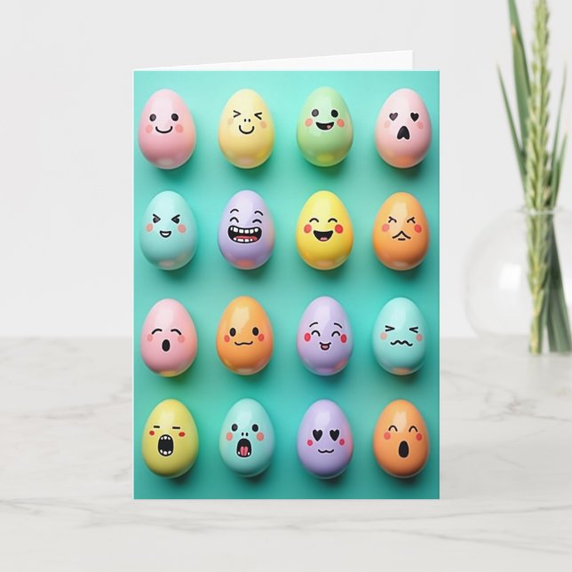 Cartão Pastel Faces Fun Friend Card (Frente)