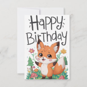 Cartão Pastel Lovely Fox Birthday