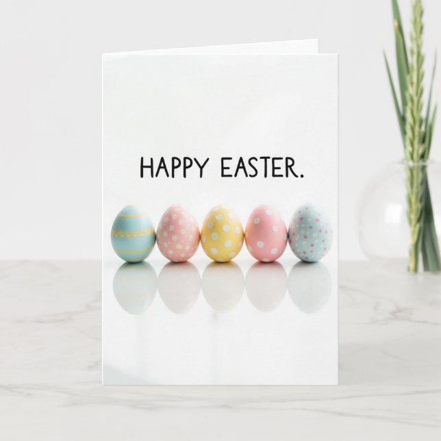 Cartão Pastel Pattern Happy Easter Card (Frente)
