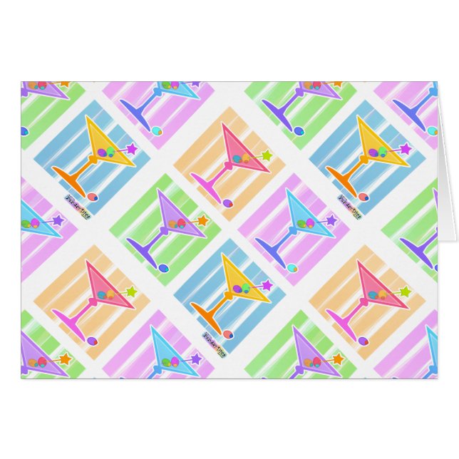 CARTÃO PASTEL POP ART MARTINIS (Frente Horizontal)
