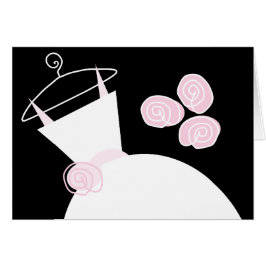 Cartão Pastel preto horizontal Rosa de Casamento