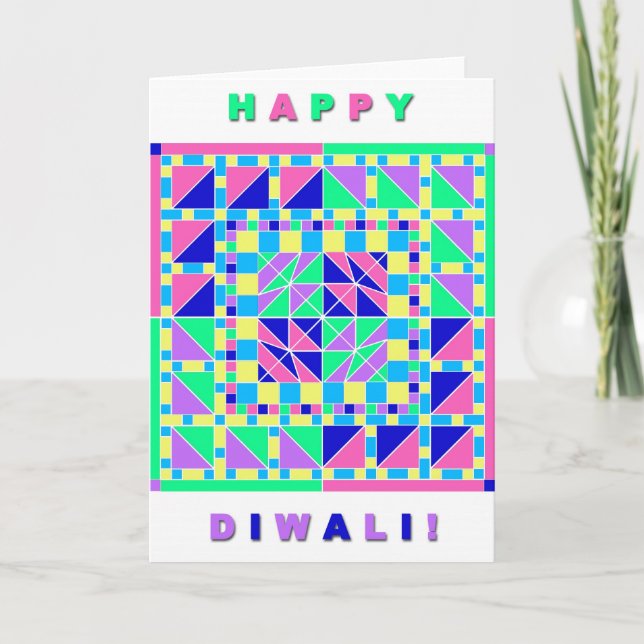 Cartão Pastel Rangoli Diwali Card (Frente)