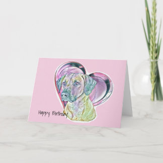 Cartão Pastel Rhodesian Ridgeback Stained Glass Heart
