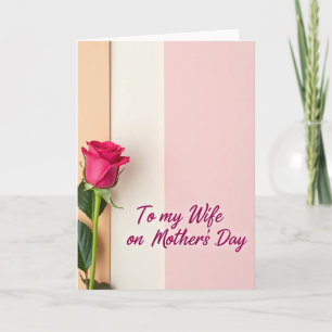 Cartão Pastel Rosa Esposa Mães