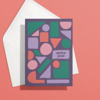 Pastel Shapes Misses You Card