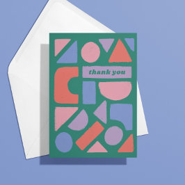Cartão Pastel Shapes Obrigado por aquilo que você fez