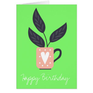 Cartão Pastel simples de plantas modernas