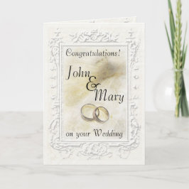 Cartão Pastel White Peacock Wedding Congratulation Card