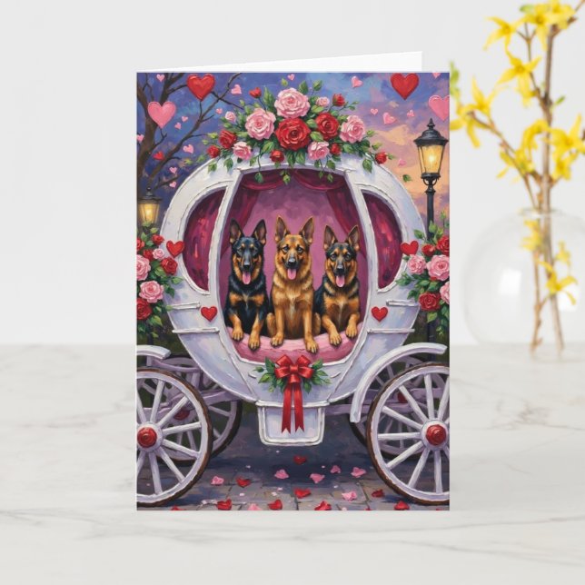 Cartão Pastor Alemão Dia dos Namorados  (Flor Amarela)