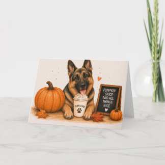 Cartão Pastor Alemão Pumpkin Spice