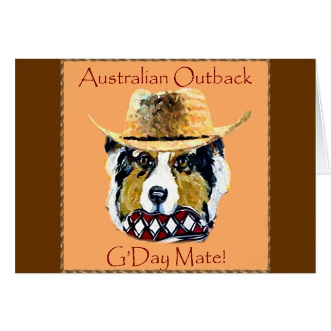 Cartão Pastor Australiano (Frente Horizontal)