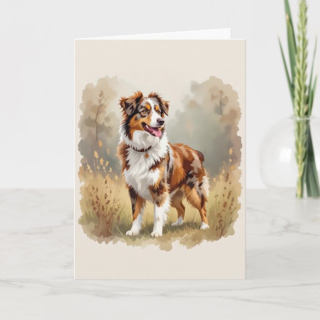 Cartão Pastor australiano Red Merle Aussie (Frente)