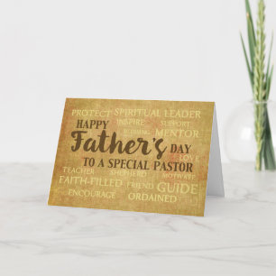 Cartão Pastor Fathers Day Qualities of Father