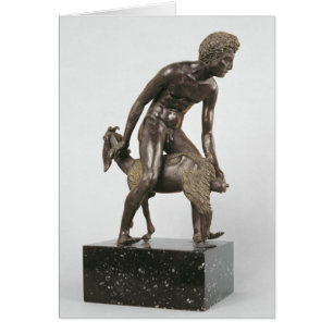 Cartão Pastor que ordenha uma cabra