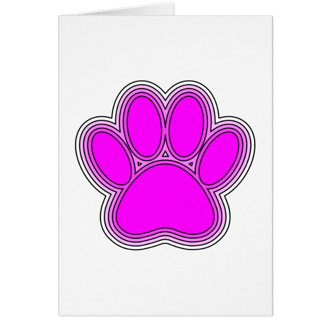 Cartão Pata De Cachorro A Rosa Com Descrições (Frente)