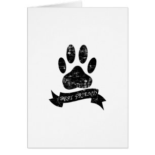 Cartão Pata De Cachorro Com Fita