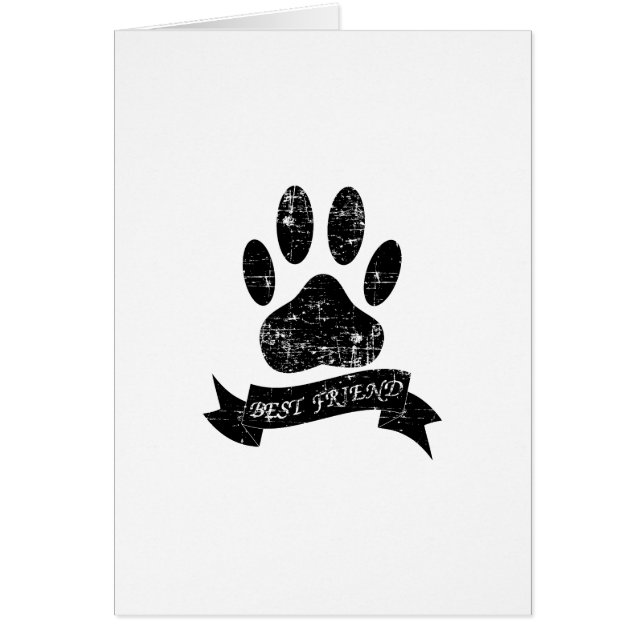 Cartão Pata De Cachorro Com Fita (Frente)