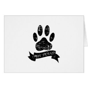Cartão Pata De Cachorro Com Fita