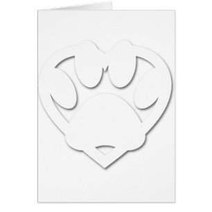 Cartão Pata De Cachorro Cortado De Papel E Forma De Coraç