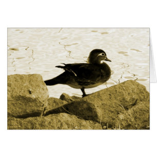 Cartão Pata de Pato de Madeira