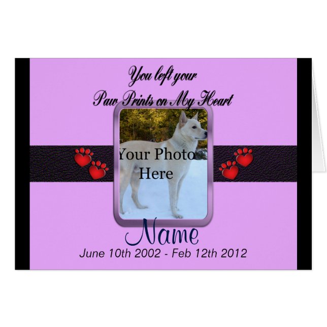 Cartão Pata Imprime em Meu Coração - Mauve (Frente Horizontal)