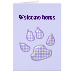 Cartão pata-roxa de cão-de-gingham