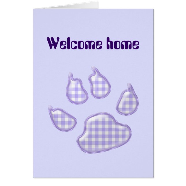 Cartão pata-roxa de cão-de-gingham (Frente)