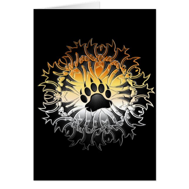 Cartão Pata tribal do orgulho do urso (Frente)