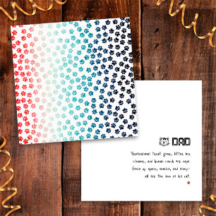 Cartão Patas de Gato Preto Vermelho Branco e Azul Papai d