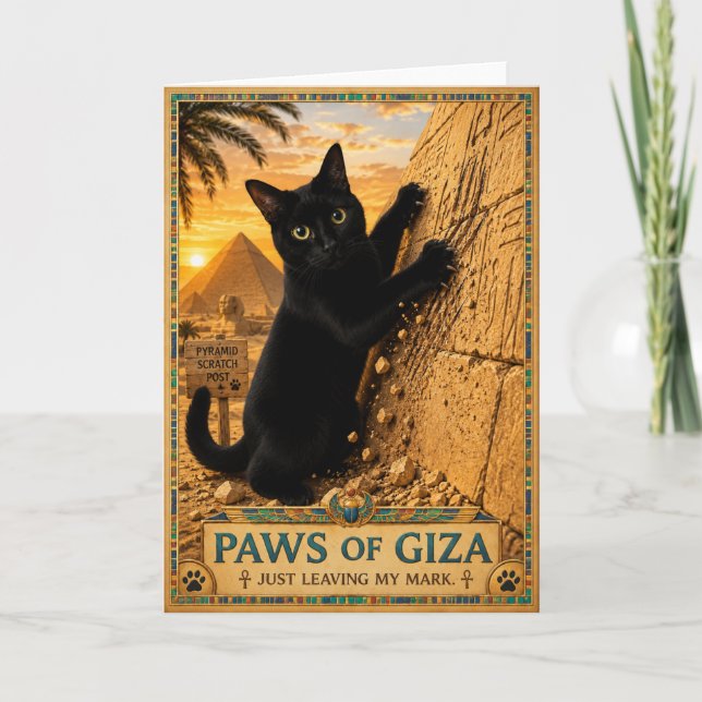 Cartão Patas de Gizé (Gato Preto) (Frente)