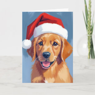 Cartão Patas de Natal   Cachorrinho Retriever Golden no N