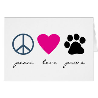 Cartão Patas do amor da paz