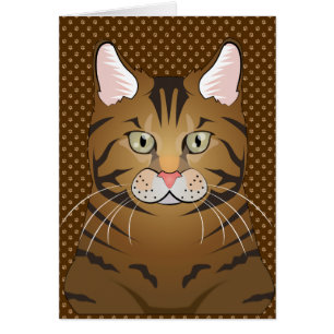 Cartão Patas dos desenhos animados do gato de Bengal