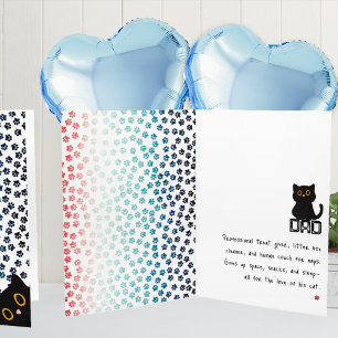 Cartão Patas Vermelhas, Brancas e Azuis Pai de Gato Preto